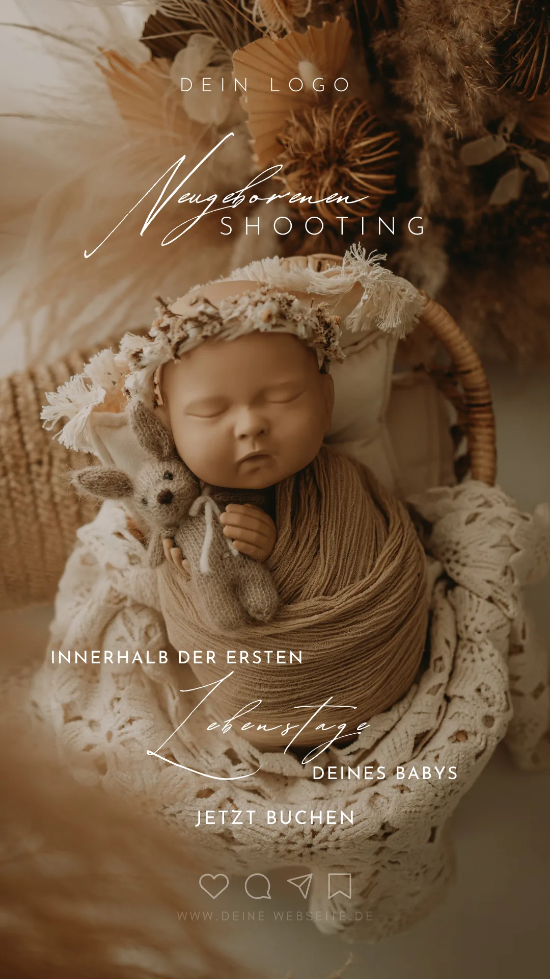Canva Vorlage: Neugeborenen Shooting
