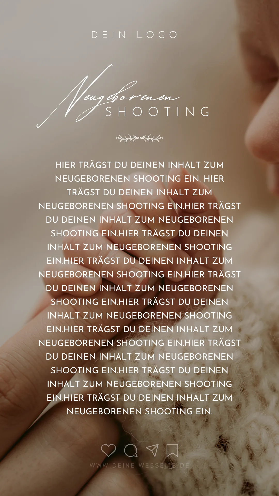 Canva Vorlage: Neugeborenen Shooting