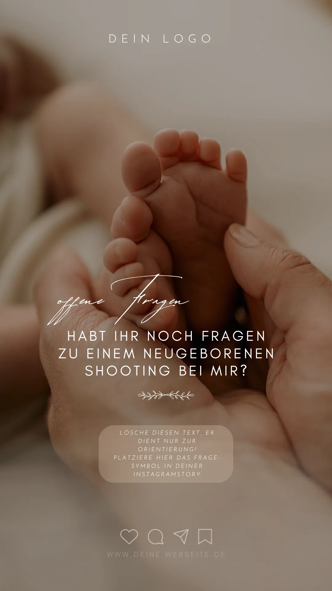 Canva Vorlage: Neugeborenen Shooting